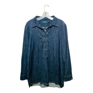 Women’s Lauren Dark Denim Tunic Sz Large